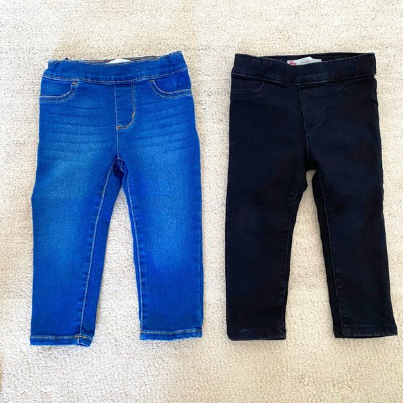 LEVIS PULL ON JEGGINGS (BLUE & BLACK PAIRS) TODDLER SIZE 2T - Picture 1 of 6